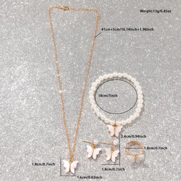 Buttefly Watch, Necklace, Bracelet, Earrings and Ring Set Gift Boxed PLEASE READ - Picture 2 of 9